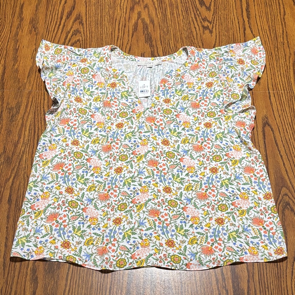 LOFT women’s ruffled short sleeved top